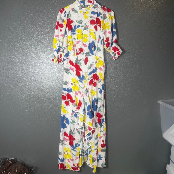 Share Rixo x Target Floral Puff Sleeve Midi Dress Size 2 - Picture 3 of 10